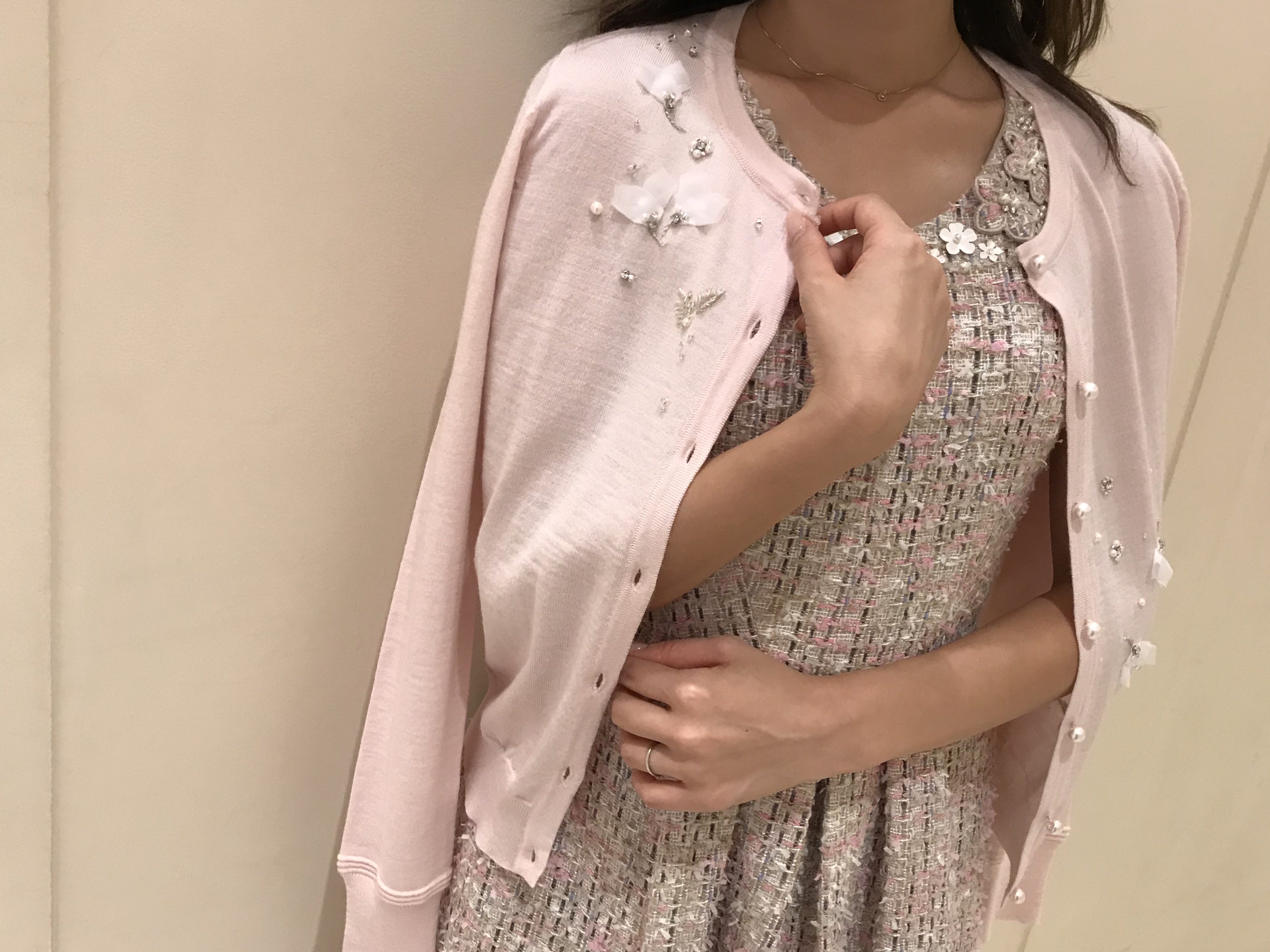 Aveniretoile - オーガンジーフラワーカーディガン オーガンジーフラワーモチーフカーディガン coordinate | m-i-d
