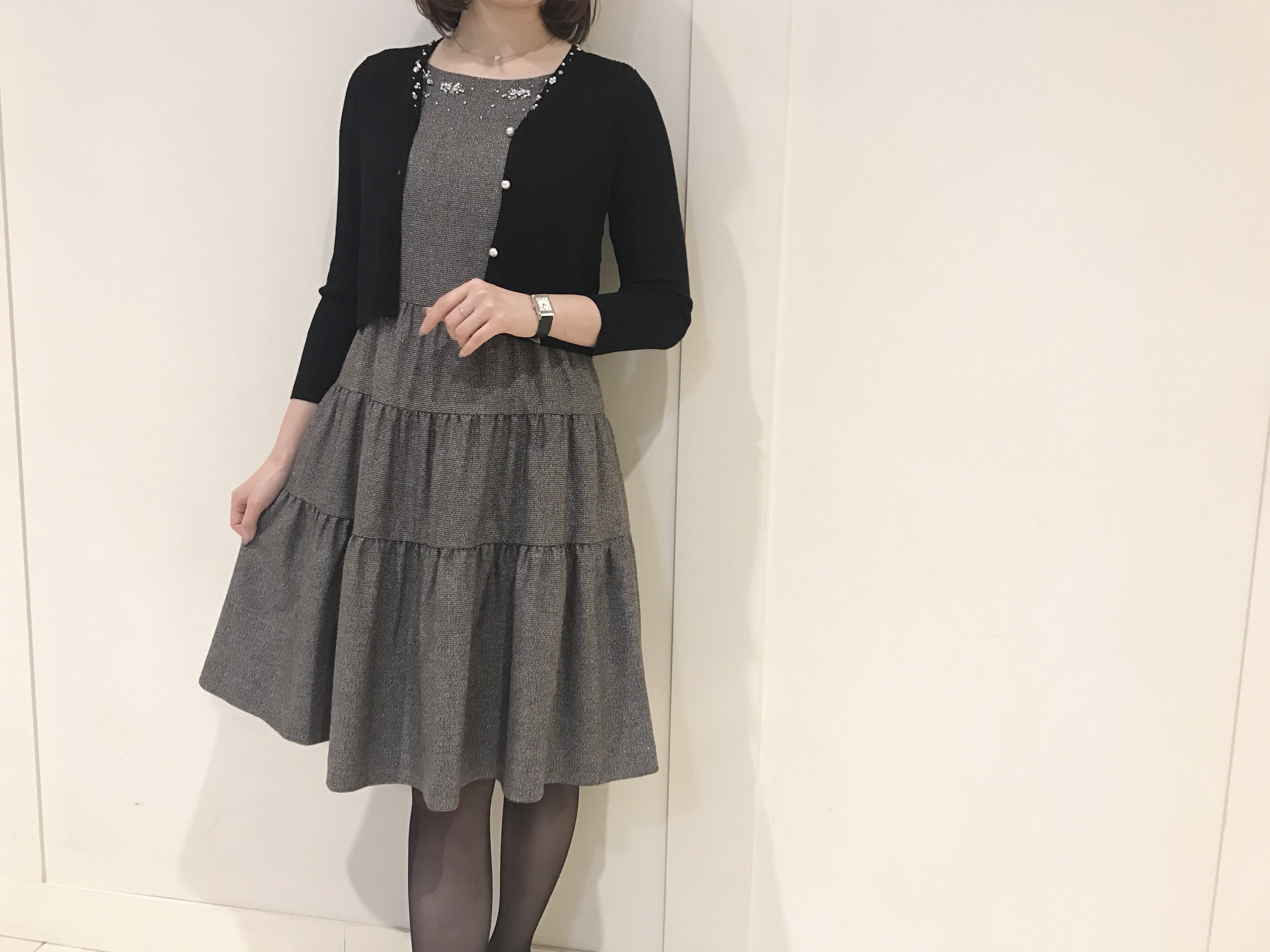 ラメツイードティアードワンピース coordinate | m-i-d | AVENIRETOILE