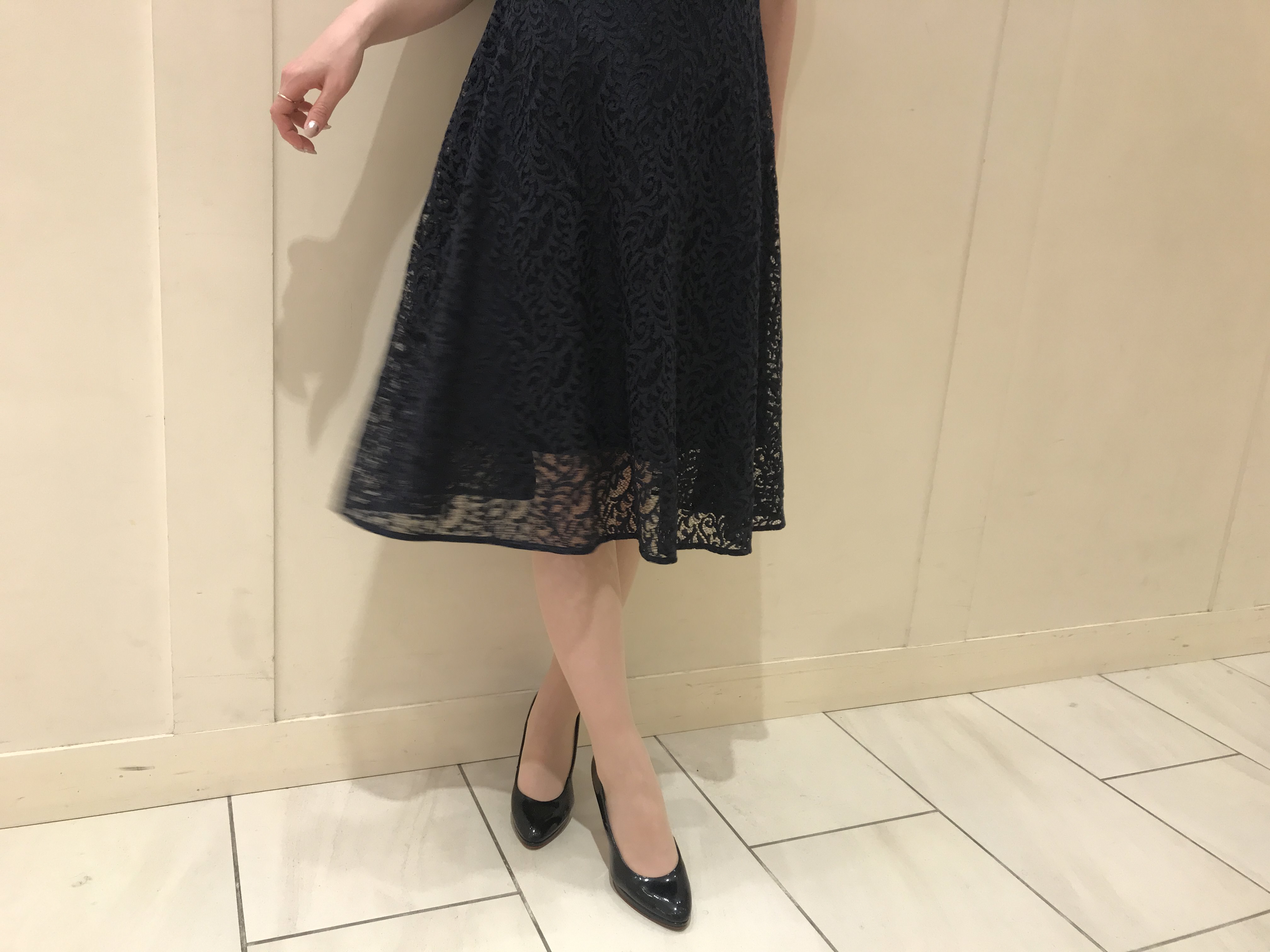 アベニールエトワール　レース　ボウタイ　リボン　ワンピース Aveniretoile♡アベニールエトワール♡レースボウタイワンピース