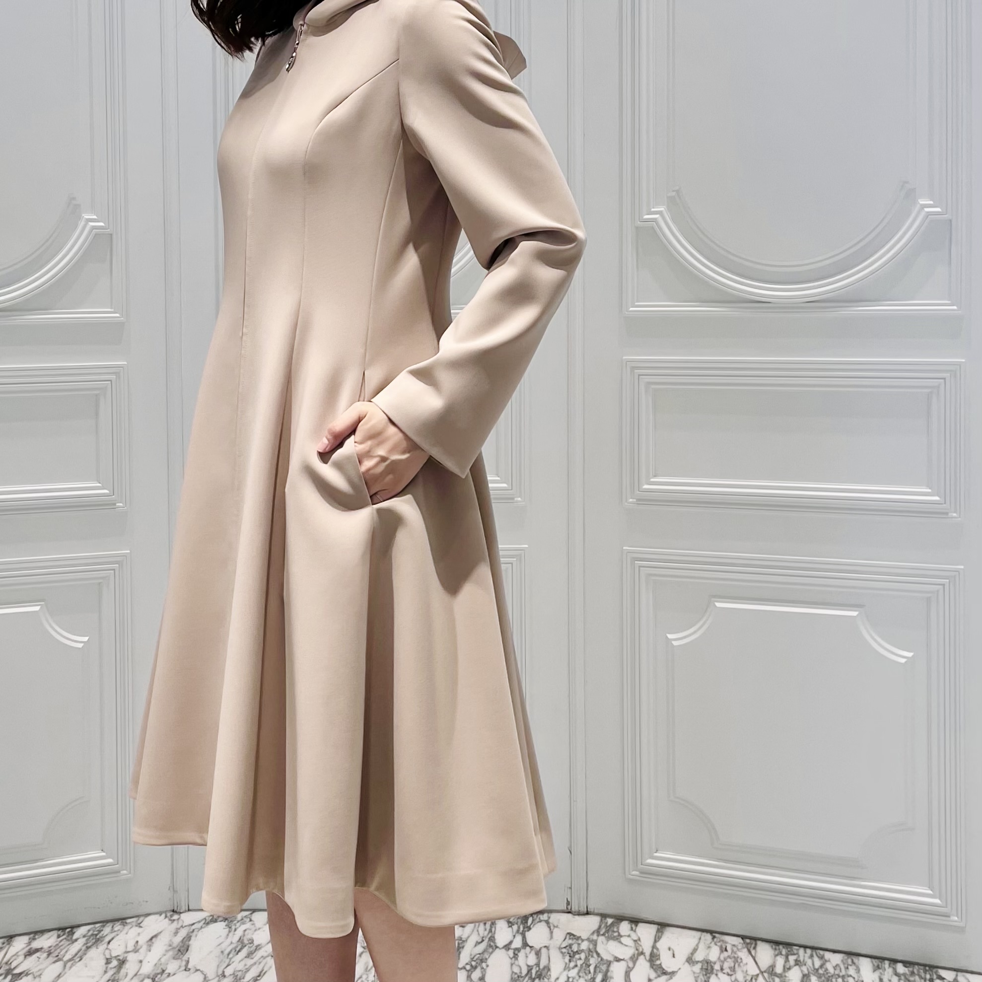 Aveniretoile♡ピンクベージュ フレアデザインブーディコート