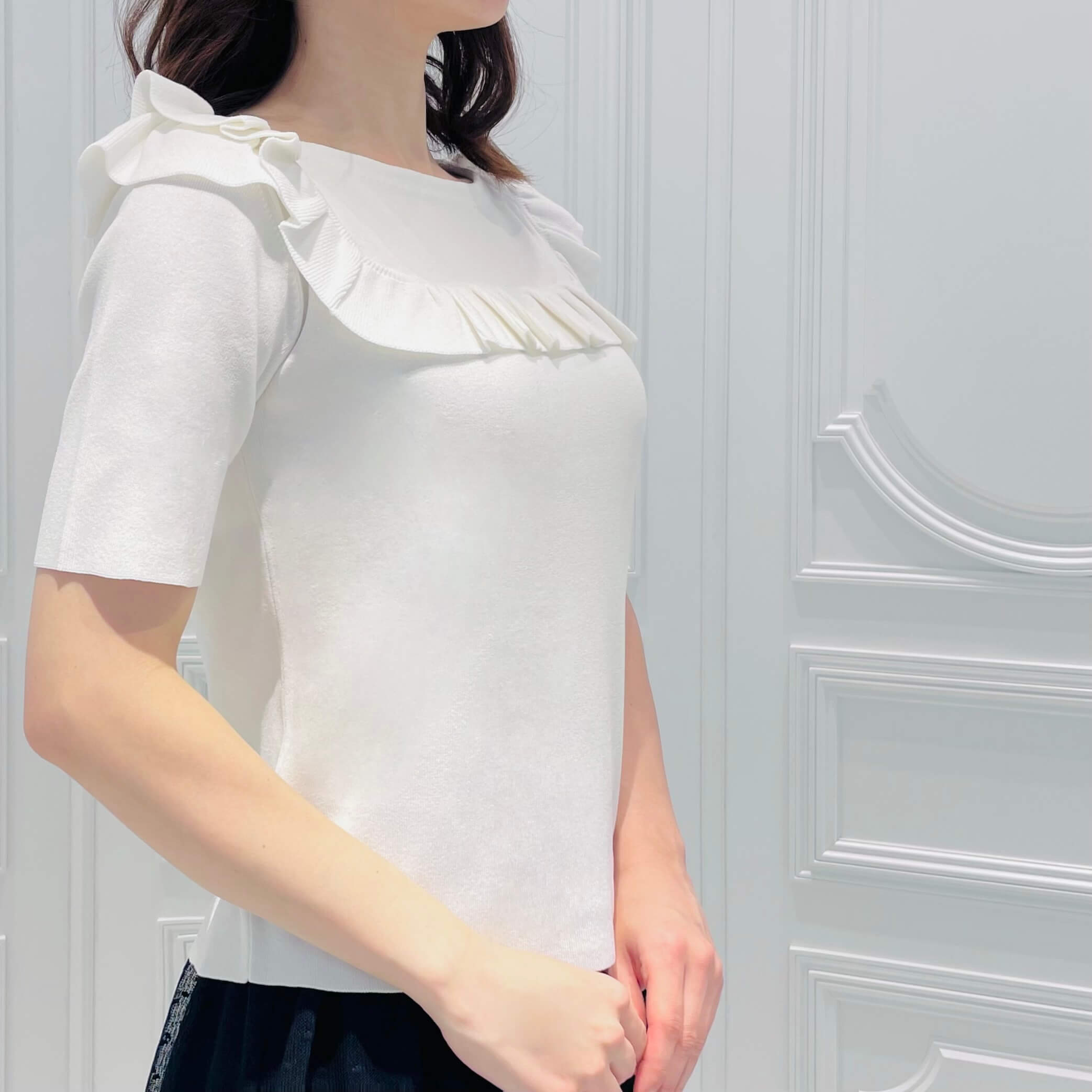 新作入荷情報〈半袖フリルニットプルオーバー〉 | m-i-d