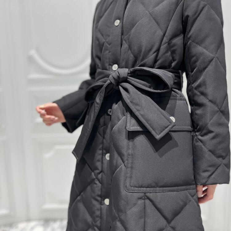 可愛さも忘れずに♡防寒力バツグンのダイヤキルトロングダウンコート