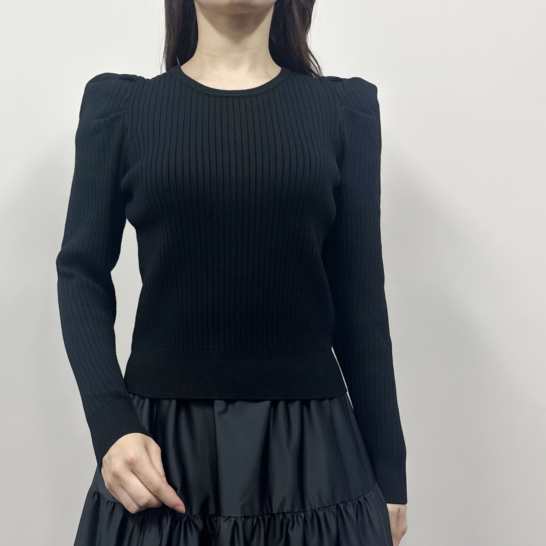 アベニールエトワール ピンタック　パフスリーブ　ロングブラウス　比翼ボタン　M FEW ITEMS / 最上級のかわいさ♡“タイプライターピンタック