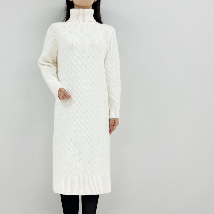 新作入荷情報〈ケーブル編みタートルネックニットワンピース〉 | m-i-d