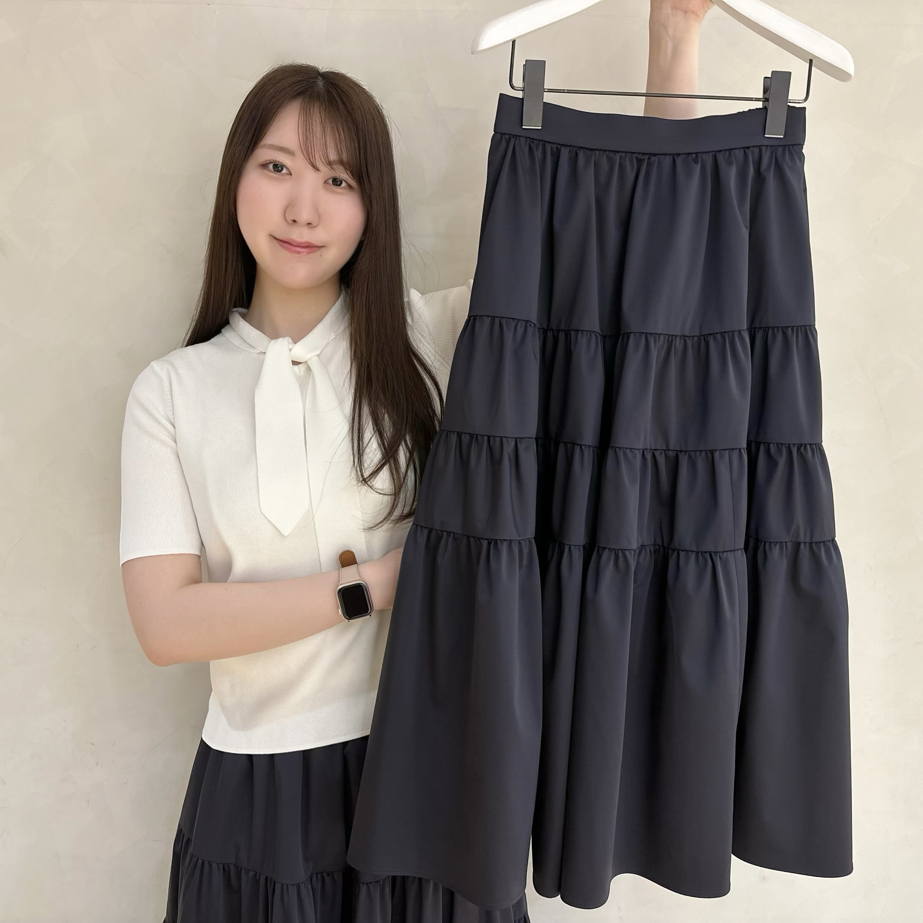 最終お値下げアベニールエトワール　ウエストゴムフレアスカート 最終お値下げアベニールエトワール ウエストゴムフレアスカート - メルカリ