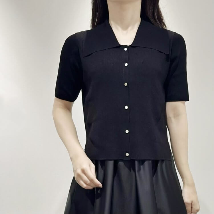 新作入荷情報〈ビッグカラー半袖ニットカーディガン〉 | m-i-d