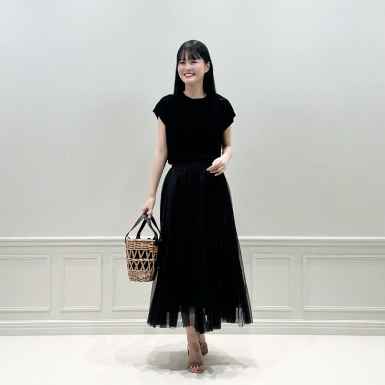 ブラックチュールスカート 選べる2丈チュールスカート スカート チュール[品番：PRTW0003439