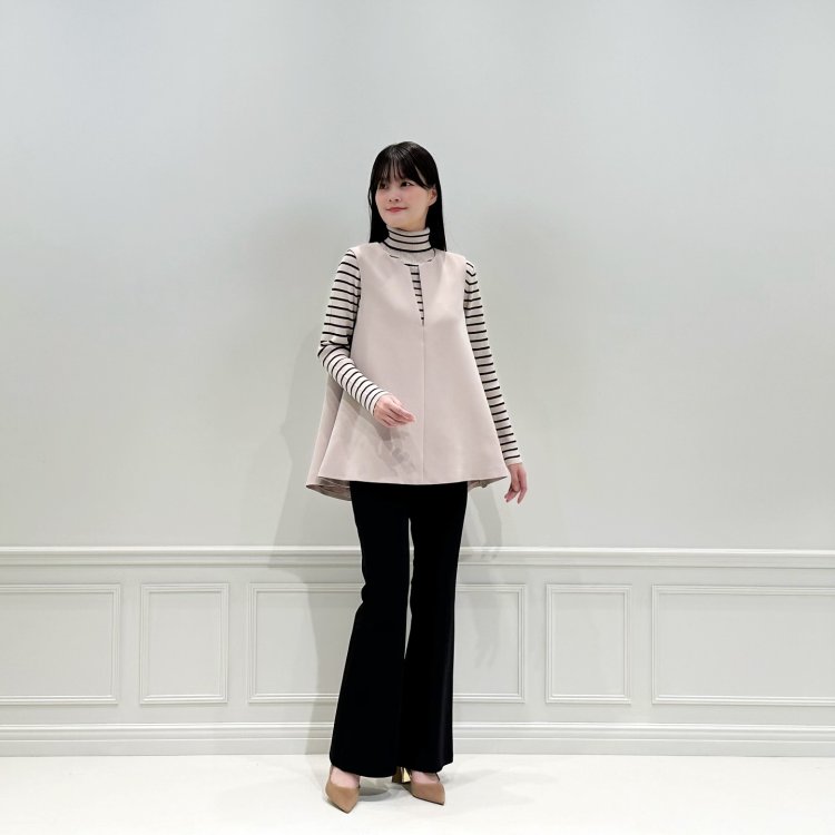 インスタライブ着用】美シルエットに目が行く！秋のベージュ×ブラック