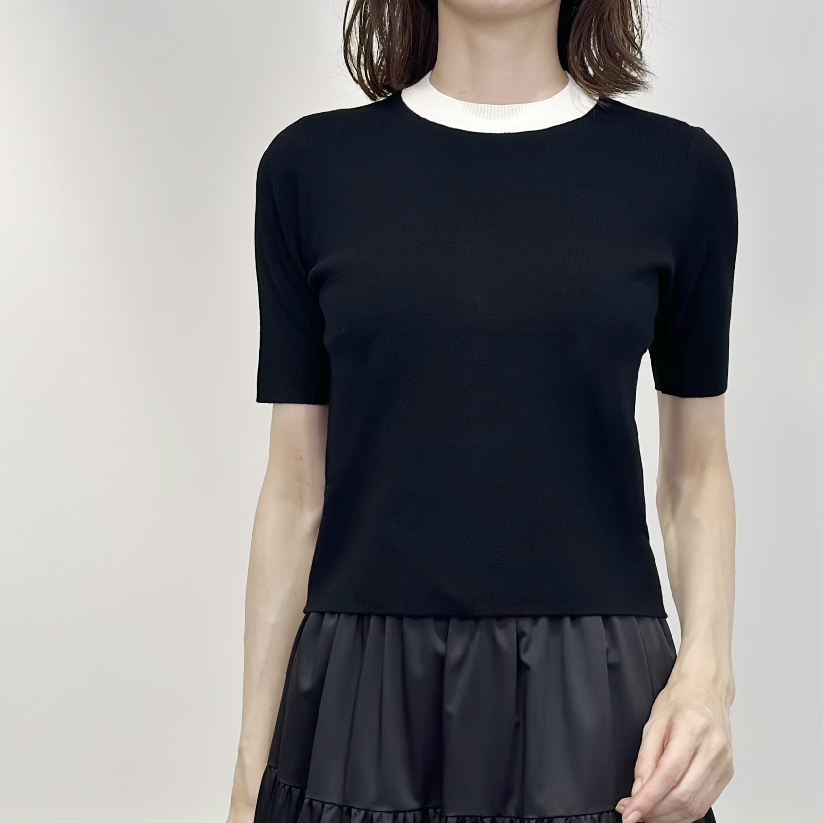 新作入荷情報〈バイカラーハイネック半袖ニットプルオーバー〉 | m-i-d