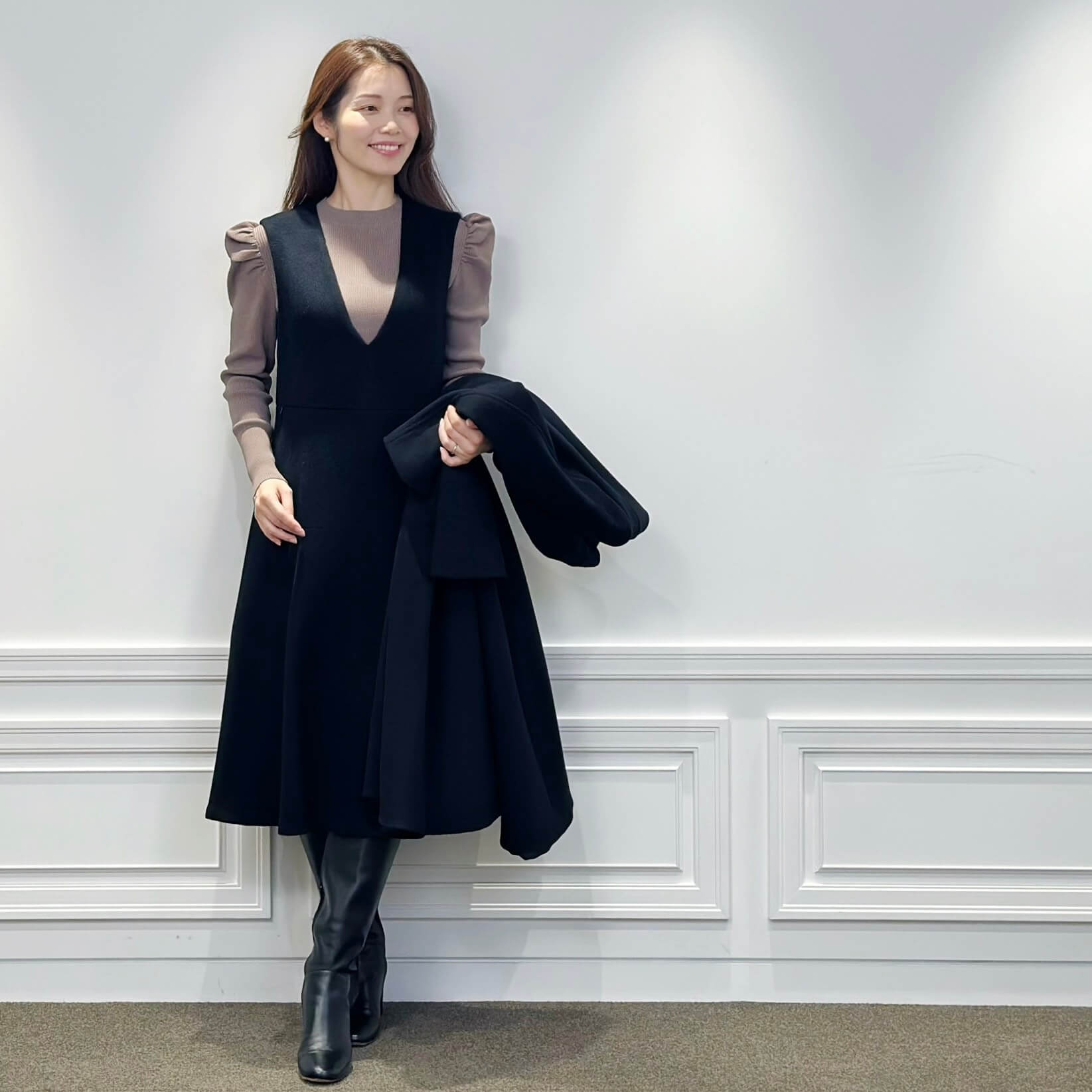 変更済み7816 大人カジュアルコーデ Mサイズ レディース服まとめ売り 12点 インスタライブ着用】ジャンパースカートを主役にした冬の洗練コーデは