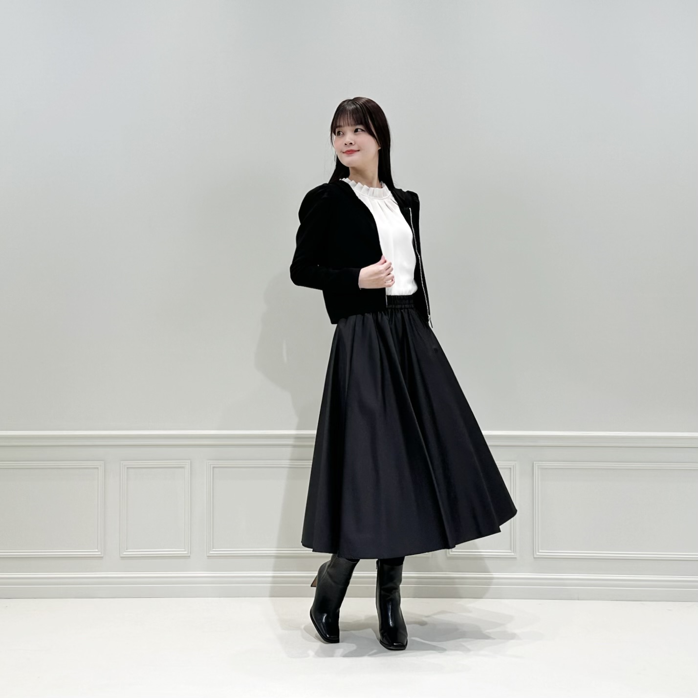 SALE】25ans掲載アイテム♪〈バックボタンフレアスカート