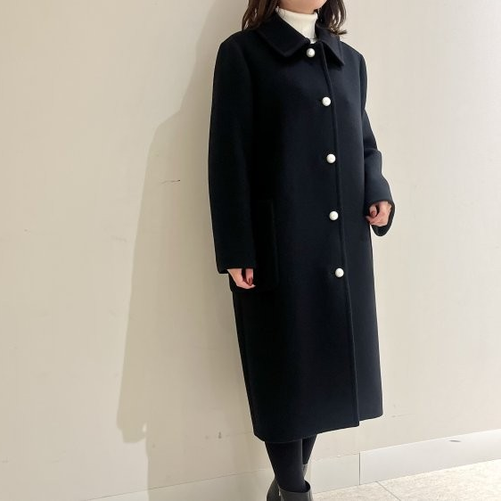 WINTER SALE】Super170'sパールボタンステンカラーロングコートが