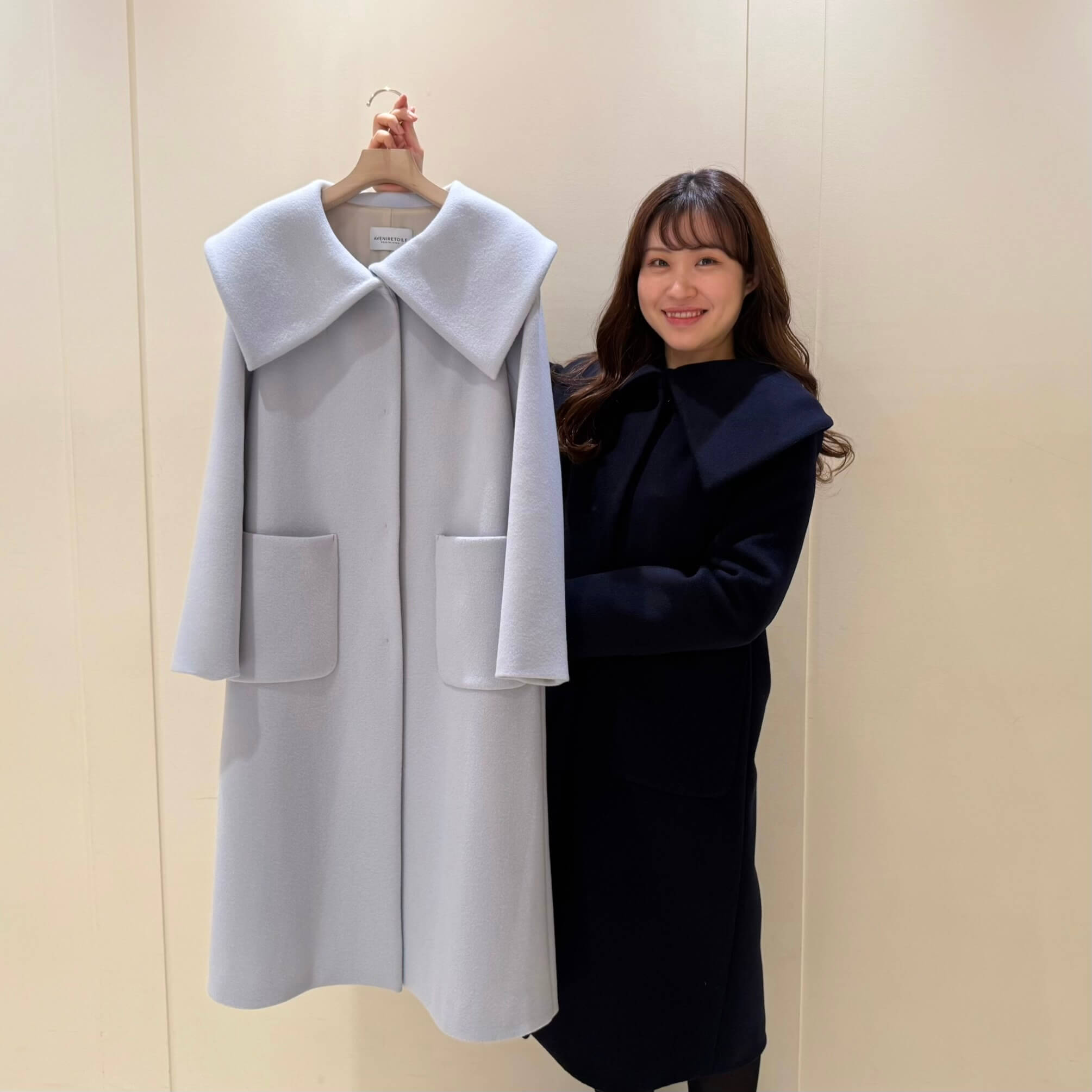 アベニールエトワール　ビッグカラーロングコート 三連休の要CHECKアイテム！ / ビッグカラーロングコート＠伊勢丹新宿店