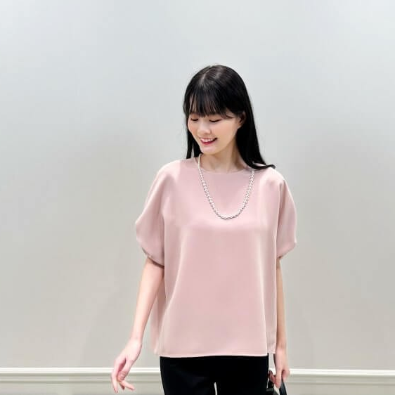 AVENIRETOILE ピンク 五分袖ブラウス AVENIRETOILE ピンク 五分袖ブラウス