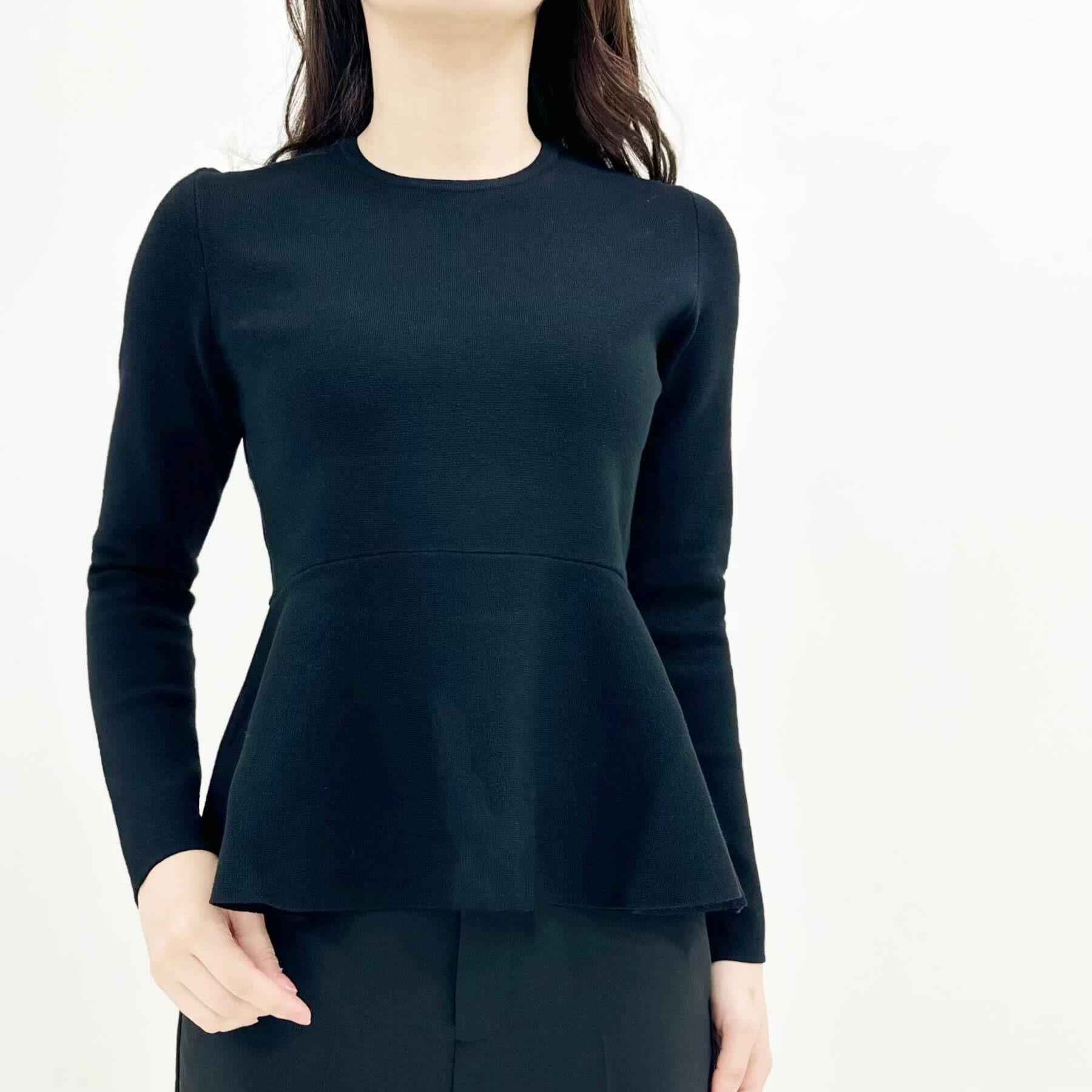 AVENIRETOILE バイカラーミラノリブニットプルオーバー/NAVY/38 IMG_9639.jpeg