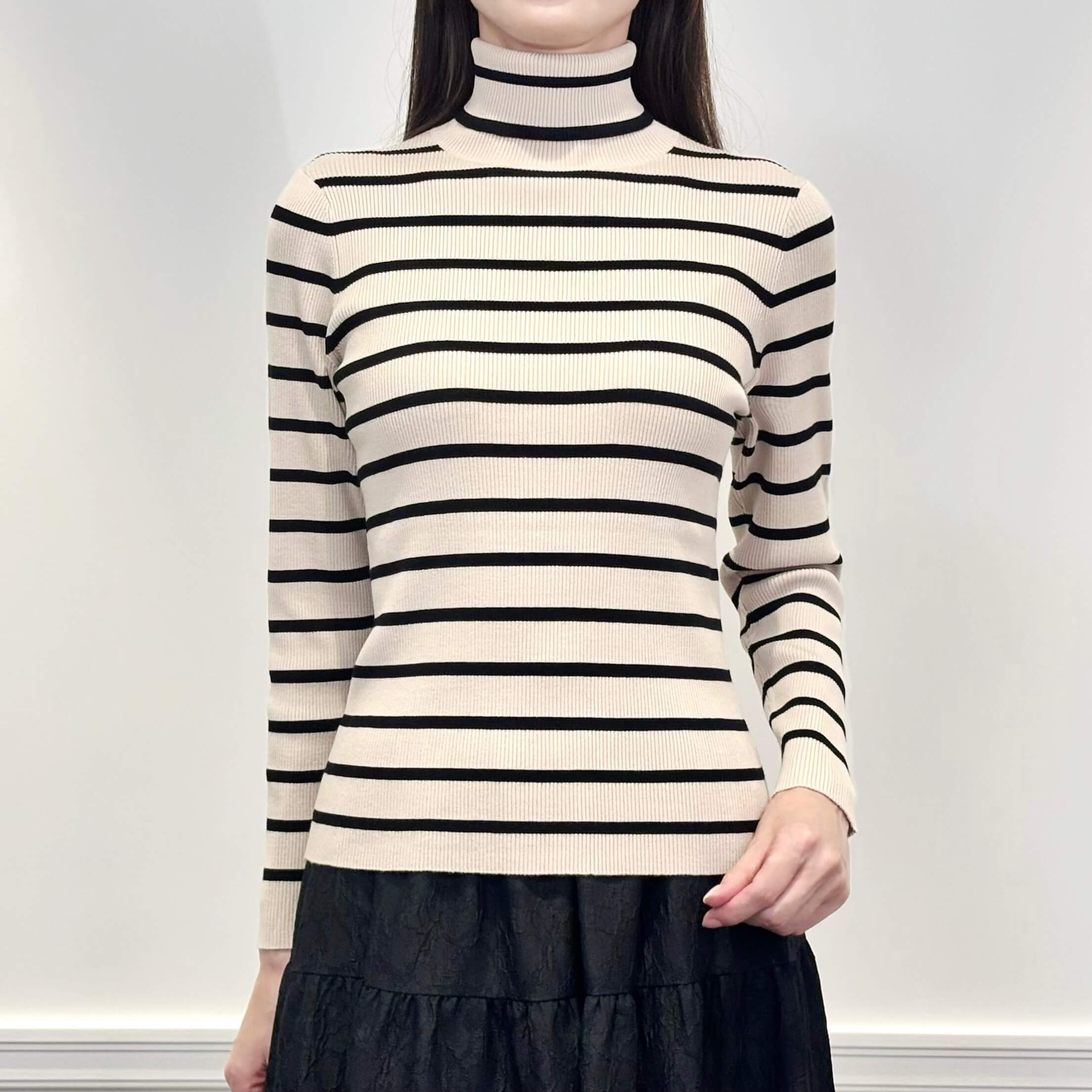 新作入荷情報〈ボーダーリブタートルネックニットプルオーバー