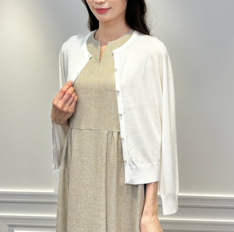 Vネックピンクツイードワンピース coordinate | m-i-d | AVENIRETOILE