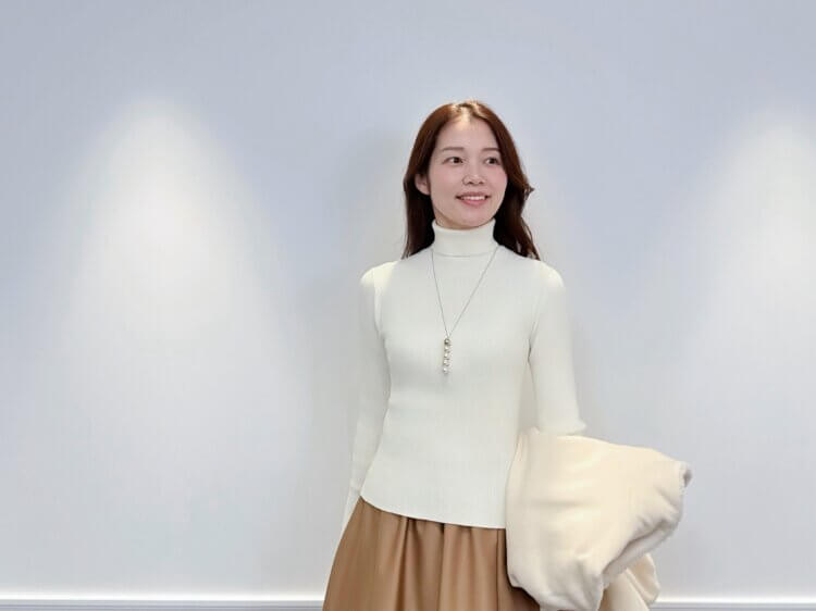 インスタライブ着用】オフホワイト×キャメルで魅せる大人の冬きれいめ