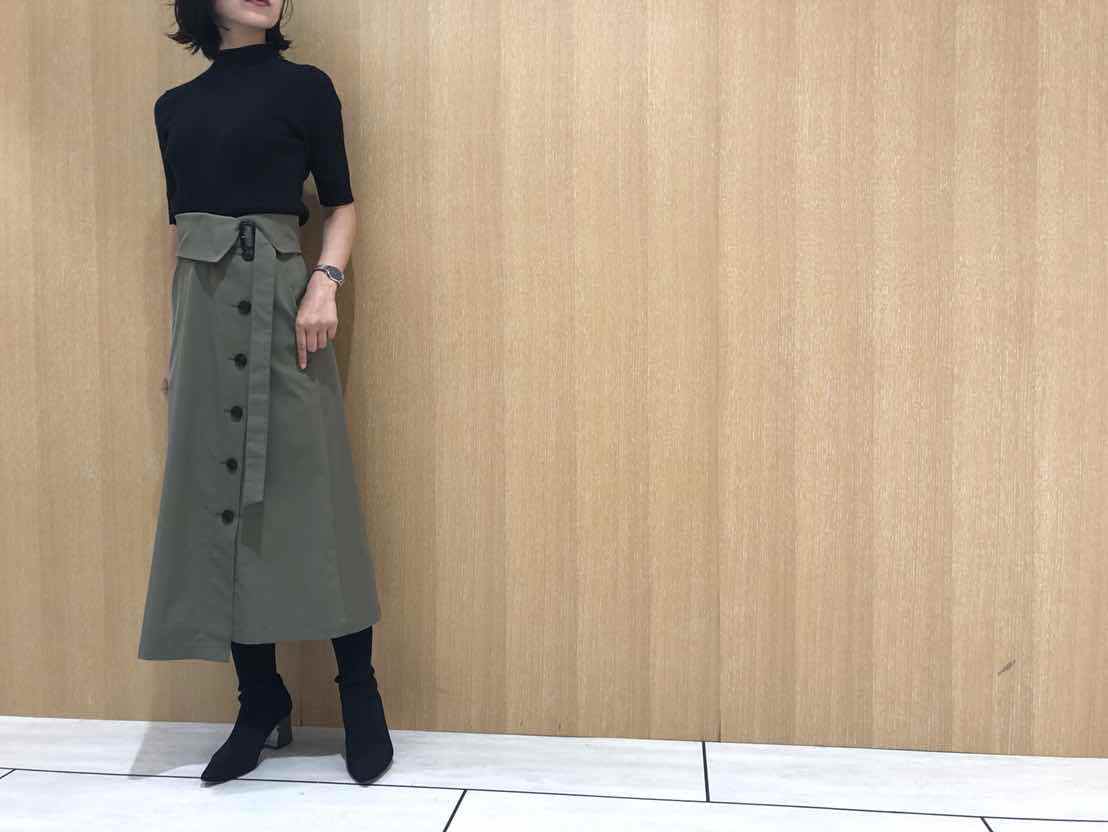 【美品】BLENHEIM ボタンアップスカート　ハイウエスト　カーキ IMG_6461.jpg