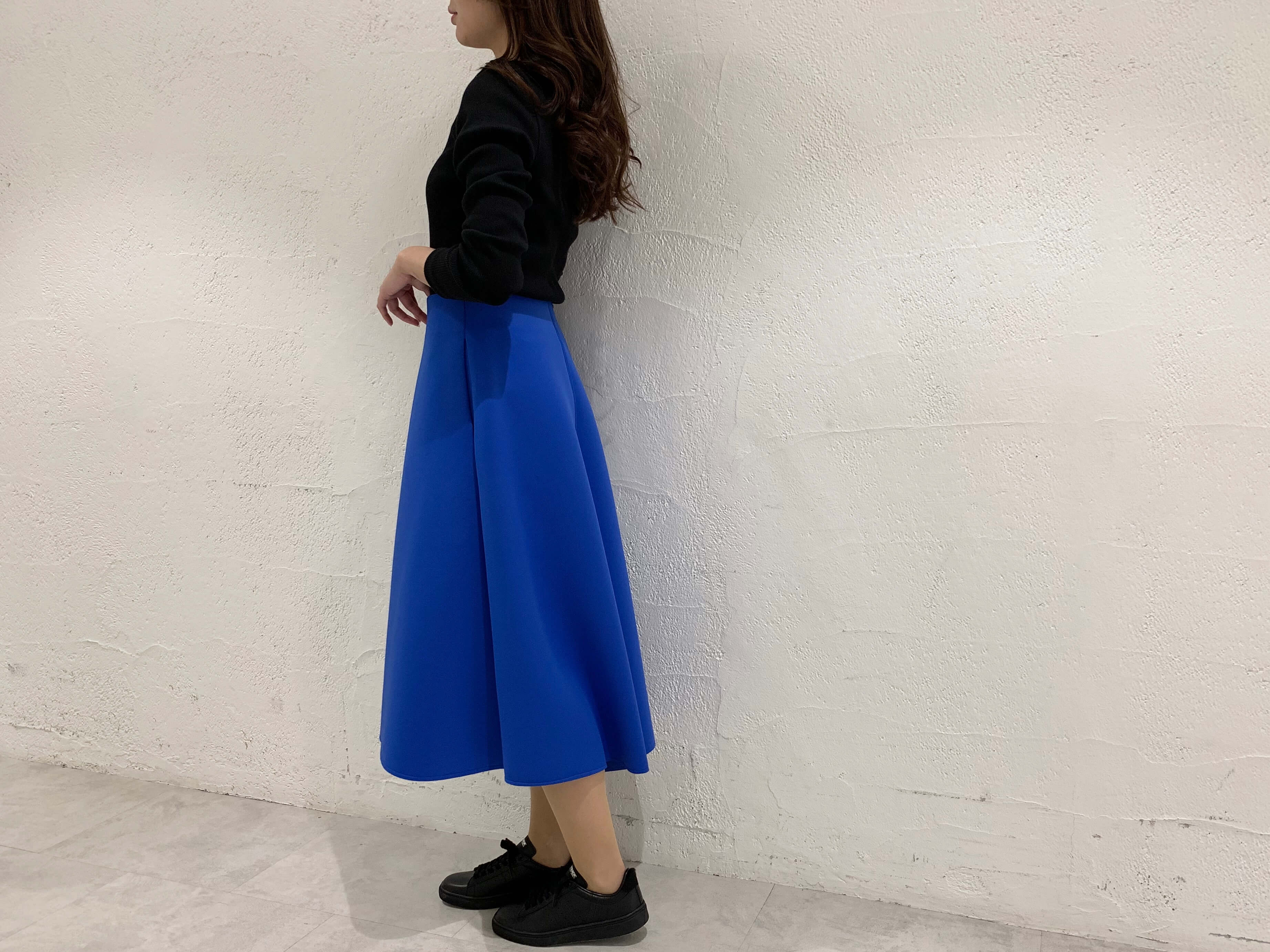 日本公式通販 BLENHEIMブレンヘイム ピンタックデザインフレアスカート 