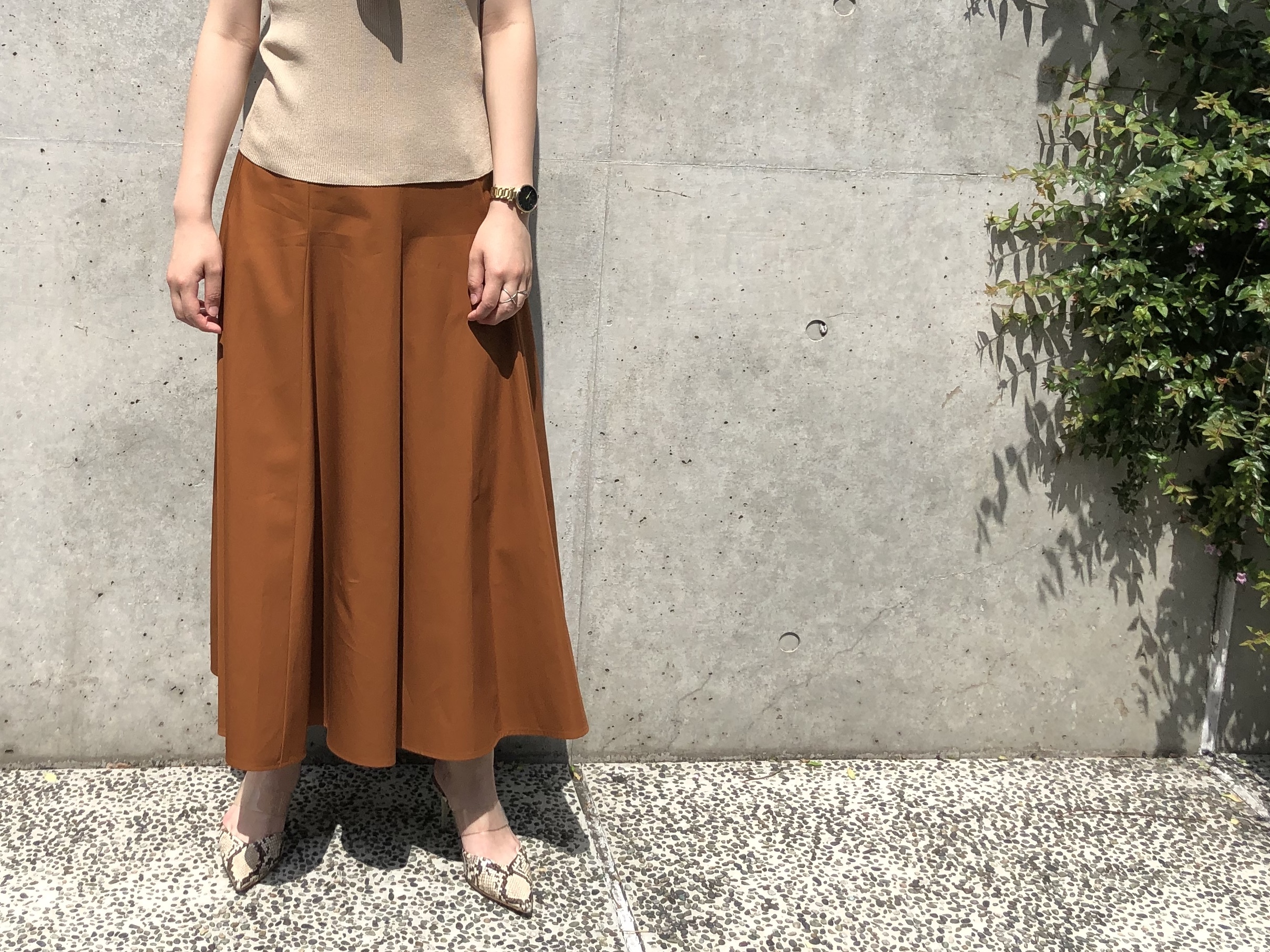 ステッチデザインフレアロングスカート～DARK ORANGE～ | BLENHEIM 