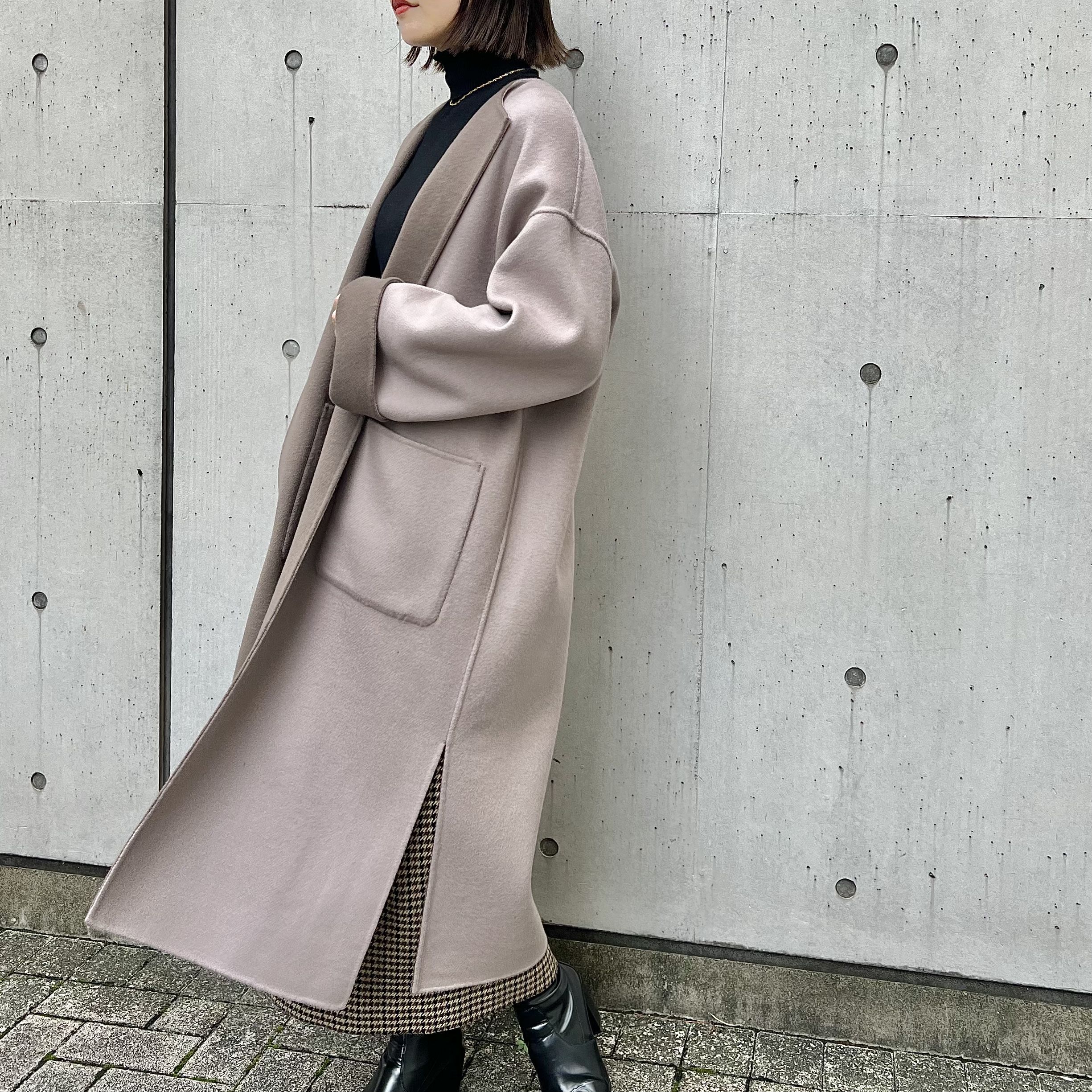 styling/ ヘムフレアリバーコート✳︎モカ styling/ ヘムフレアリバーコート✳︎モカ