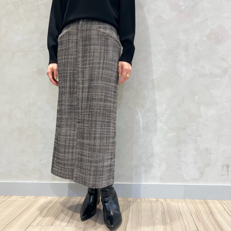 WINTER SALE】＜プレーンツイードロングタイトスカート