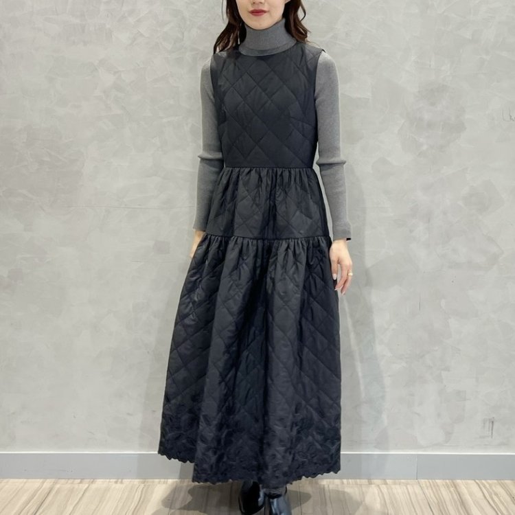 WINTER SALE】50%OFF！＜キルト刺繍ロングワンピース＞コーディネート