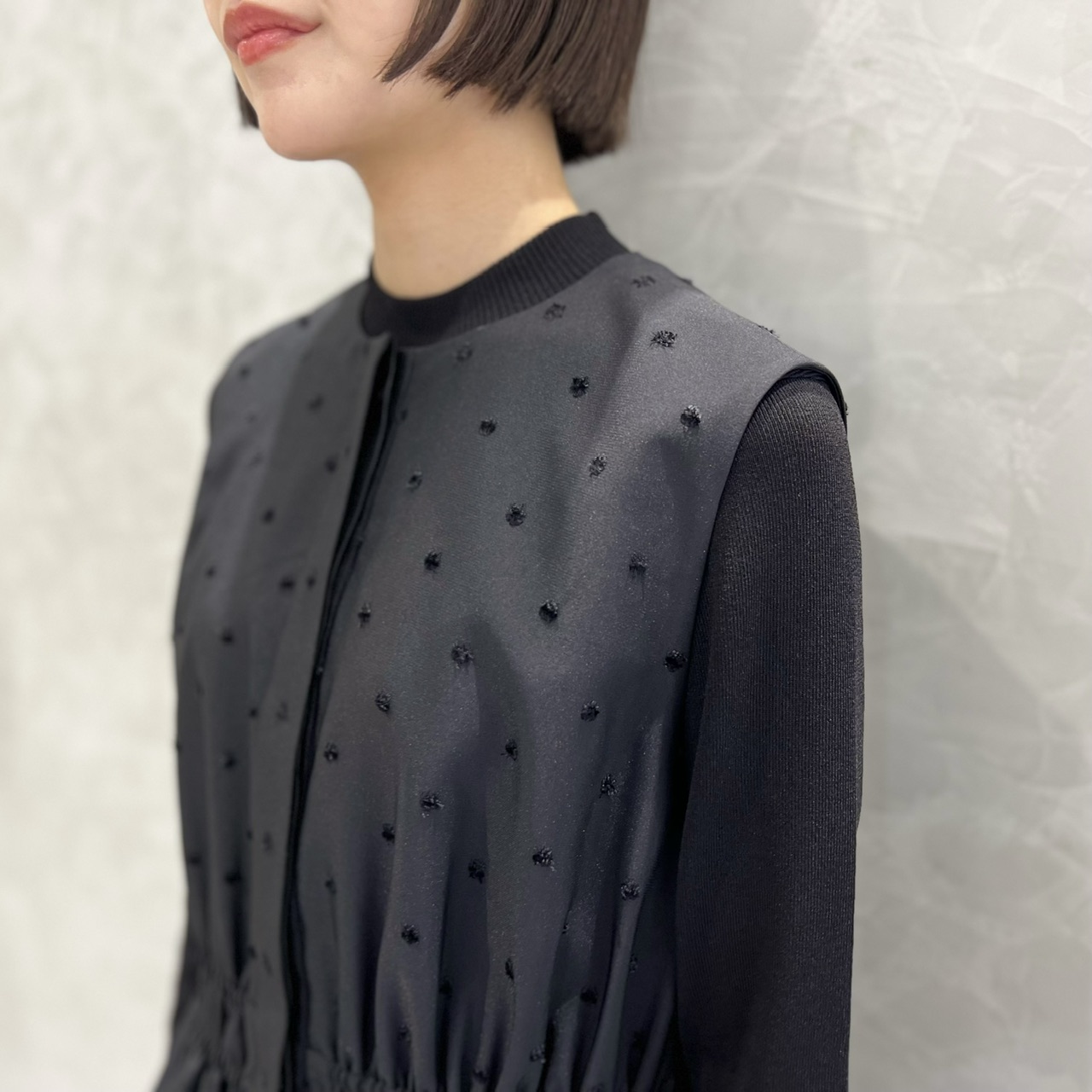 M-PREMIER 人気 ツィード ペプラム ジレ 36 エムプルミエ エムプルミエ