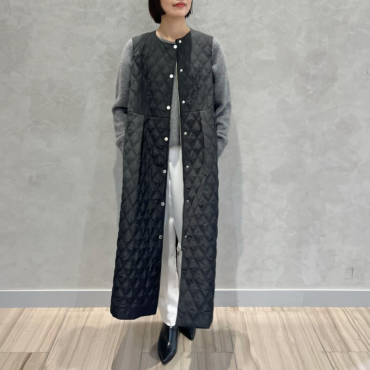 BHスタッフコーデ / キルティングロングジレをコーデにプラスして、旬