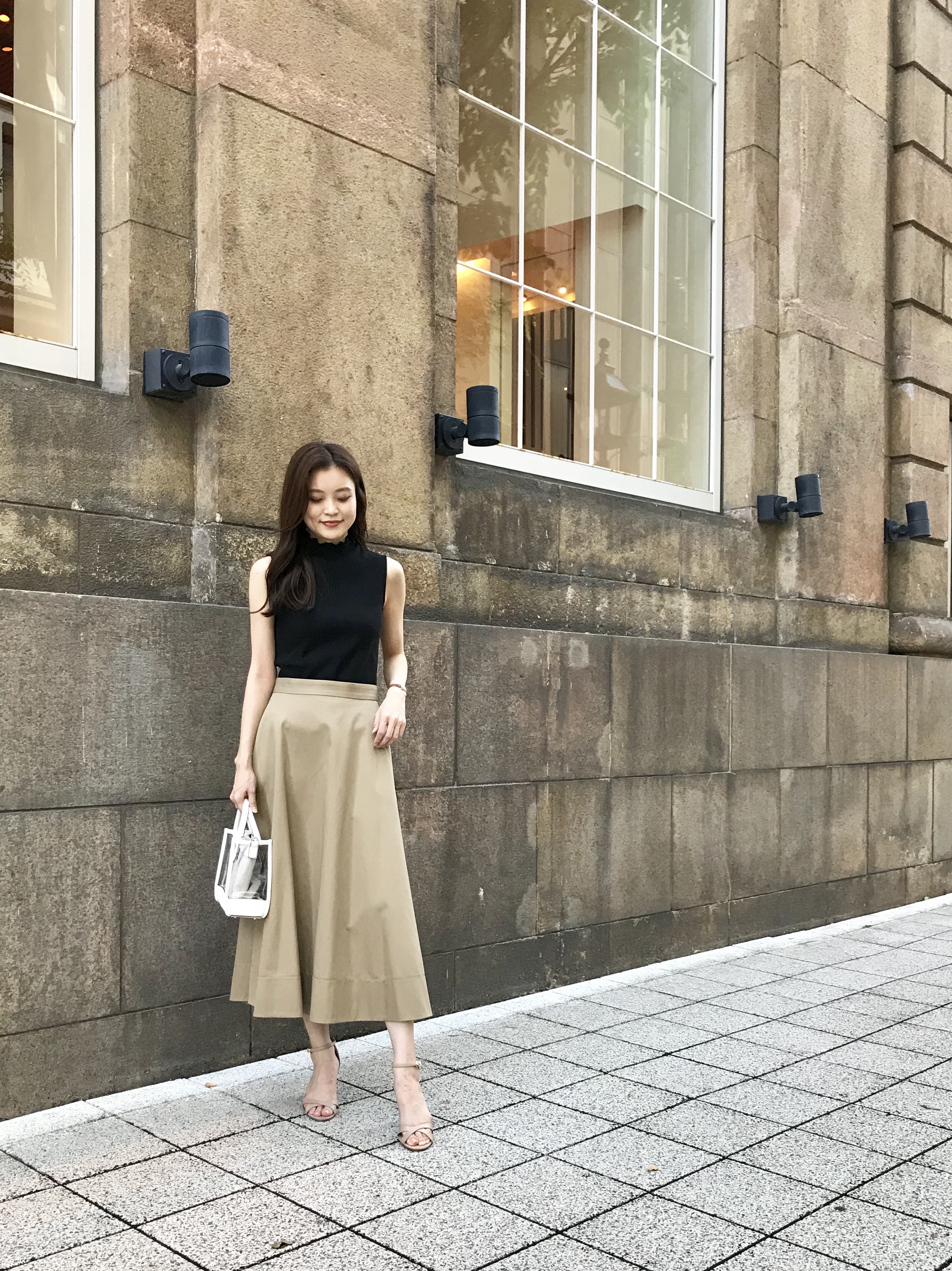 エムプルミエコート　ロングスカート ふんわりと揺れるAラインがドラマティックなフレアスカート