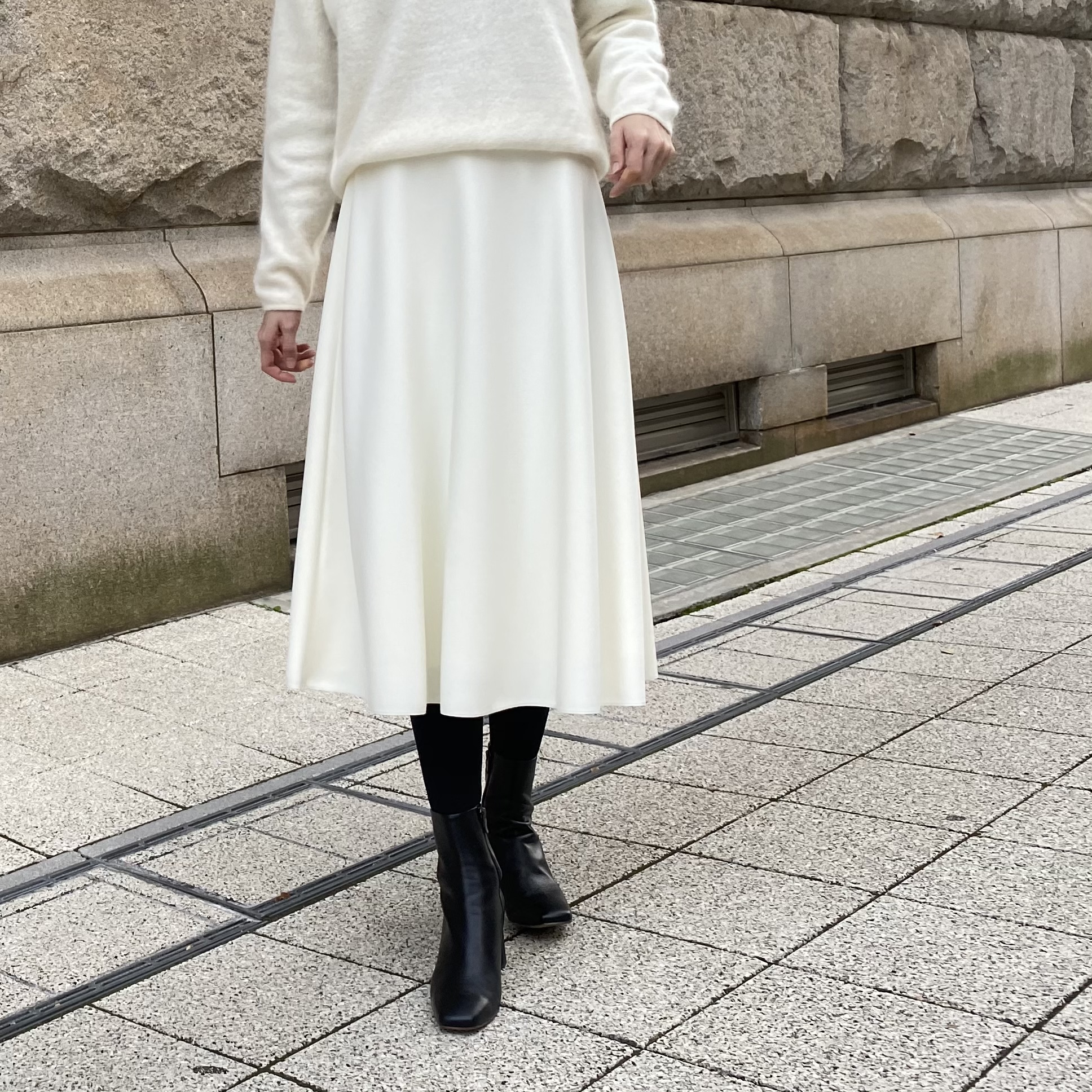 新作入荷情報〈ジョーゼットダブルクロスフレアスカート〉 | m-i-d | M