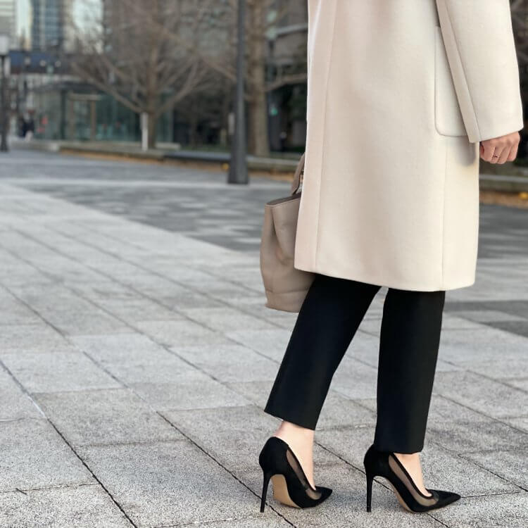 エムプルミエ ウールダブルフェイスノーカラーコート