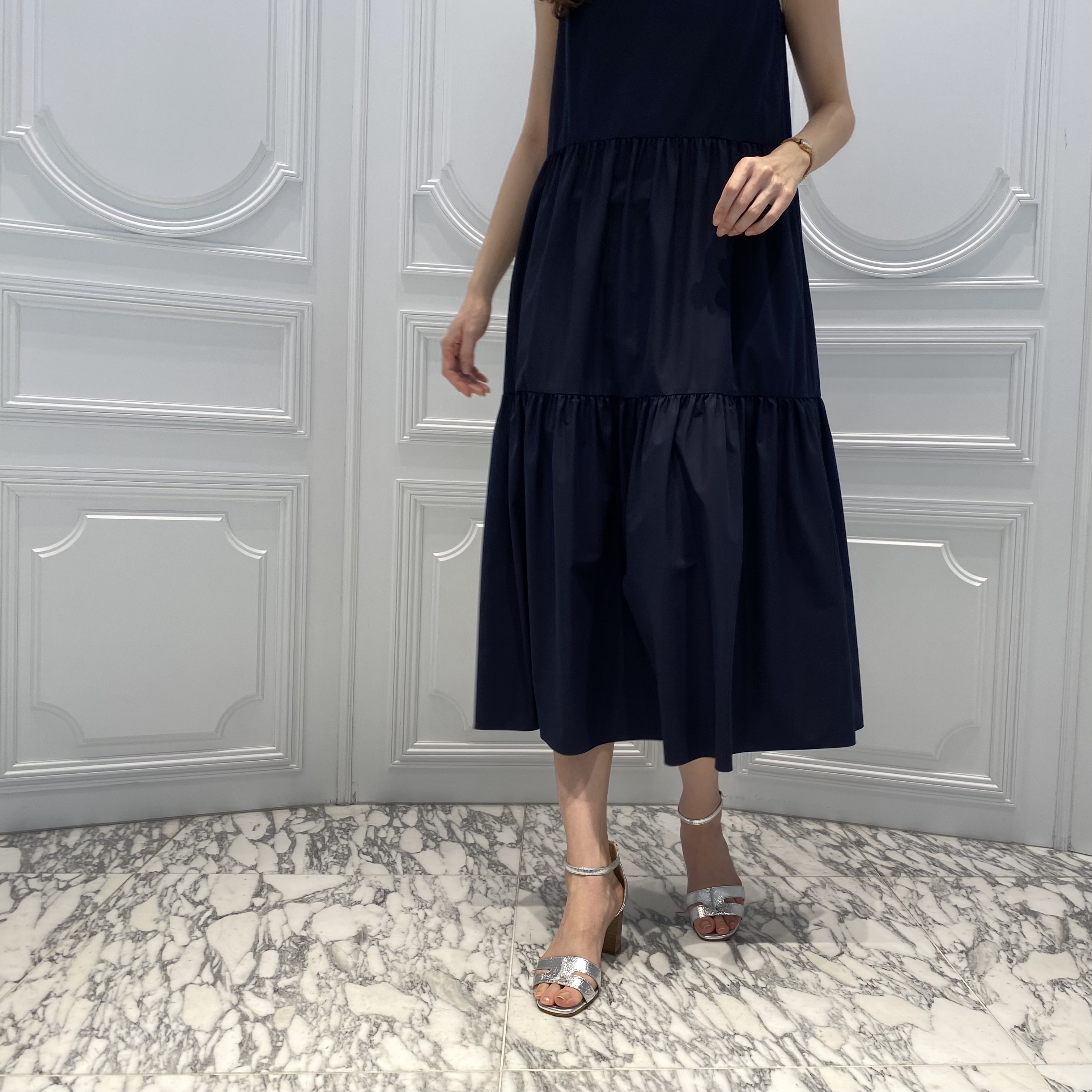 美品 MIU MIU フリル ノースリーブ ギャザー デザイン