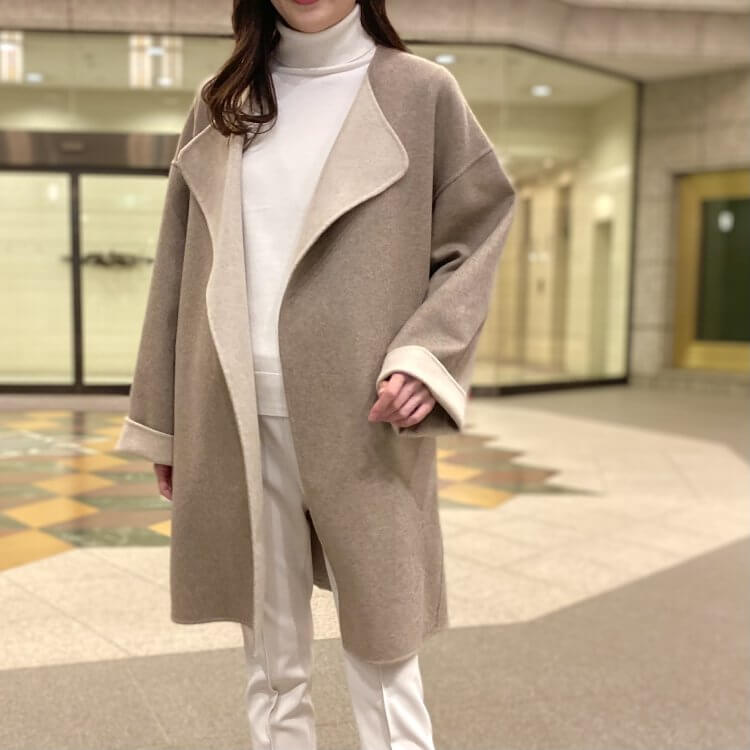 ストール付ミドルリバーコート＞で彩る冬コーデ2選 | m-i-d | M