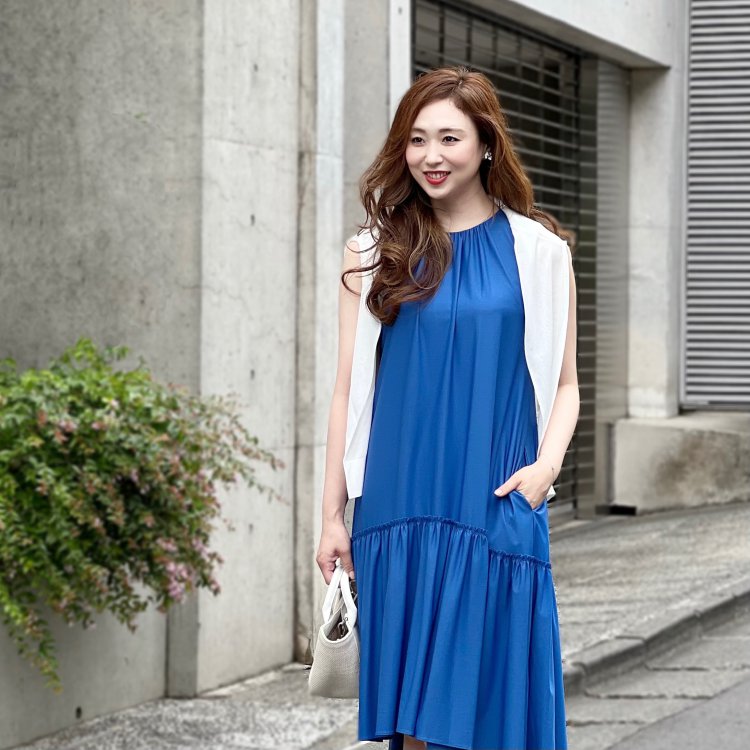 天竺ギャザー切替ワンピース＞はe-shoppingに、6/18(土)入荷予定