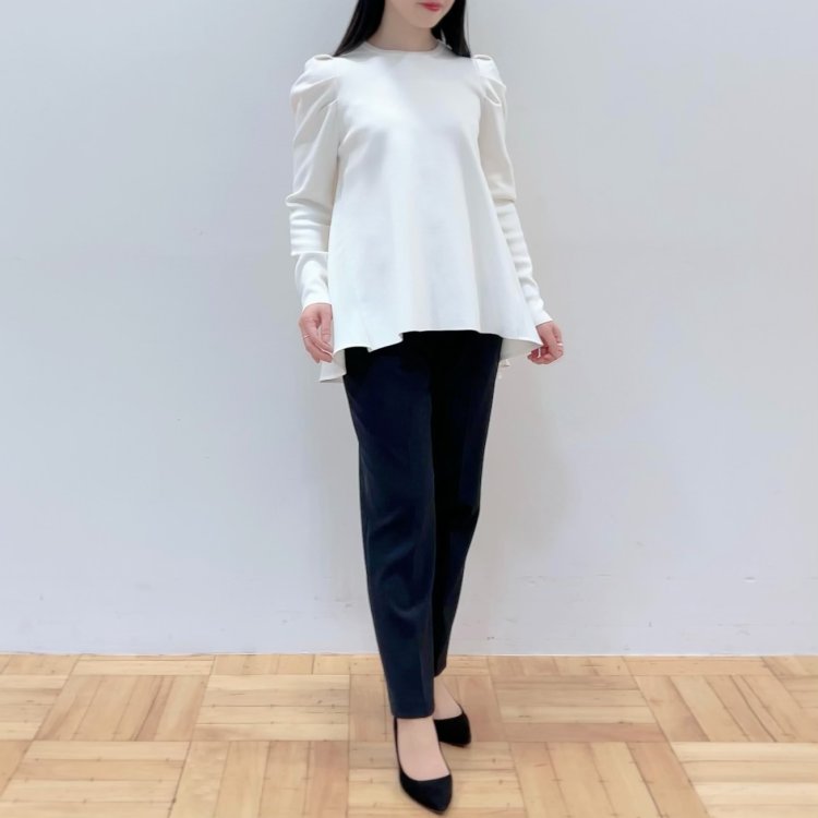 エムプルミエ　異素材切替パフスリーブニット エムプルミエ 異素材切替パフスリーブニット - メルカリ