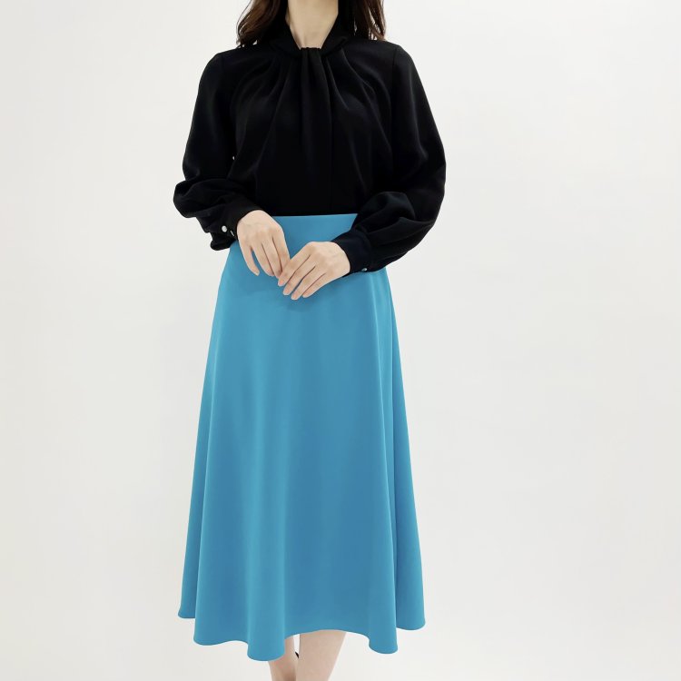 新品 エムプルミエ ニットジョーゼットウエストゴムミディスカート UNDER ¥10,000＜ニットジョーゼットウエストゴムミディスカート