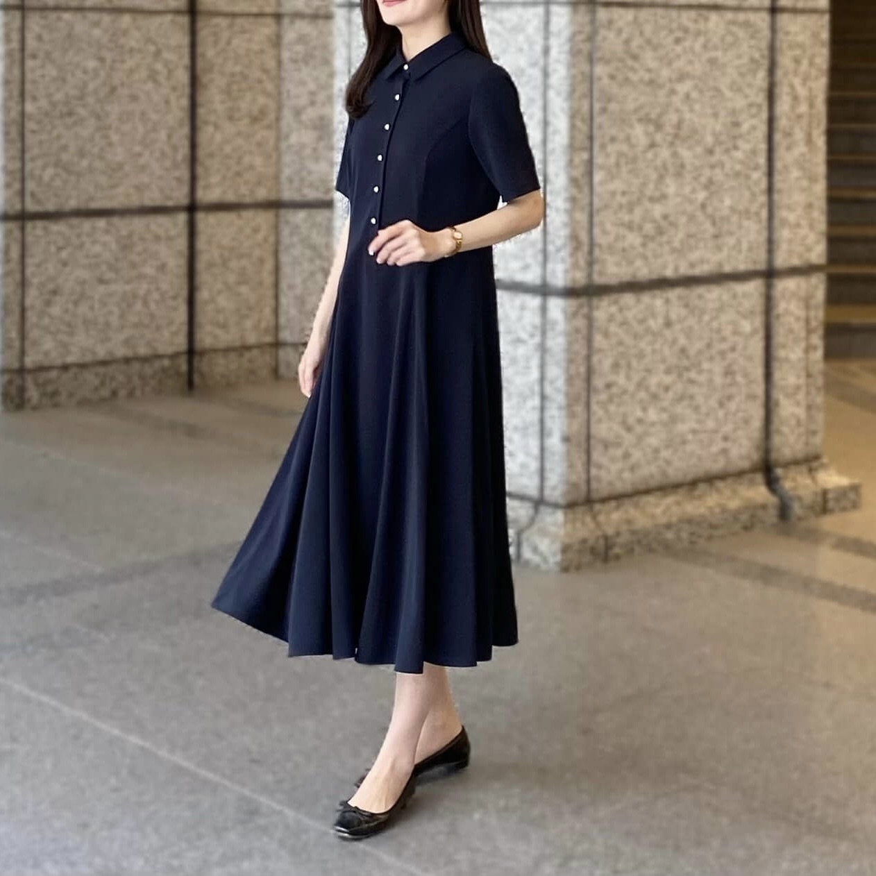 先週の人気アイテム＜パールボタンシャツワンピース＞のコーディネート