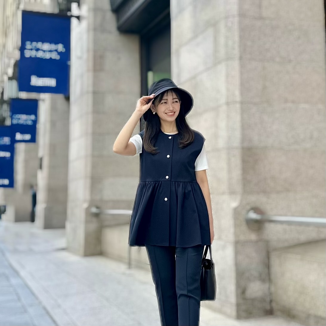 mid navy 芦屋ロサブランコラボ　パケットハット mid navy 芦屋ロサブランコラボ パケットハット mid navy 芦屋