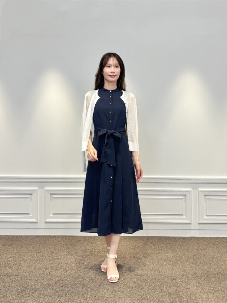 SALE】接触冷感で涼しく。上品見えを叶えるシャツワンピース | m-i-d