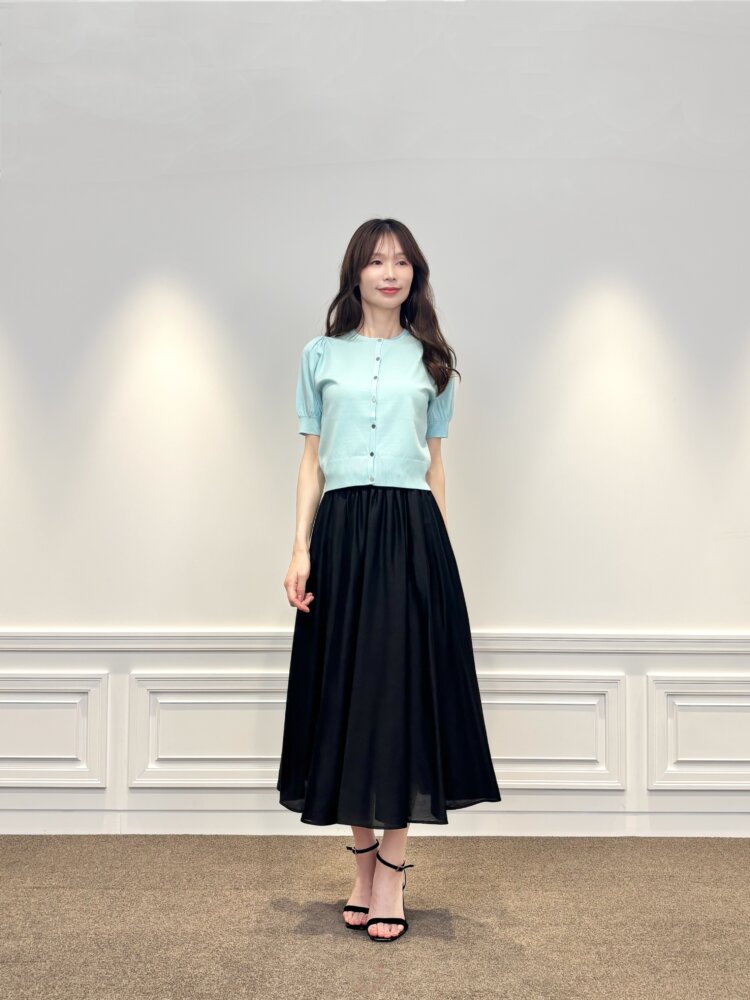 変更済みO2 ブルー×大人フェミニンコーデ♡ Mサイズ レディース服 まとめ売り 夏映えするミントブルーが主役、大人の休日フェミニンコーデ | m-i-d