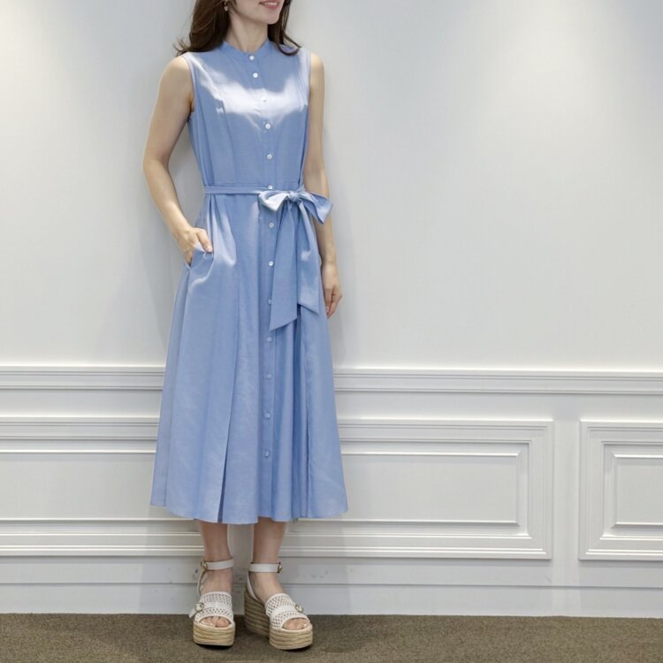 m,i,d, navy” / 新作パールボタンバンドカラーペプラムブラウスが入荷