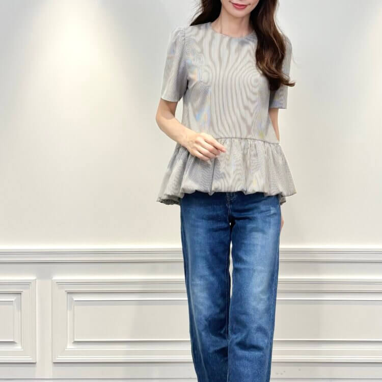 m,i,d, navy / 襟付きペプラムカットソーが入荷いたしました！ | m-i-d
