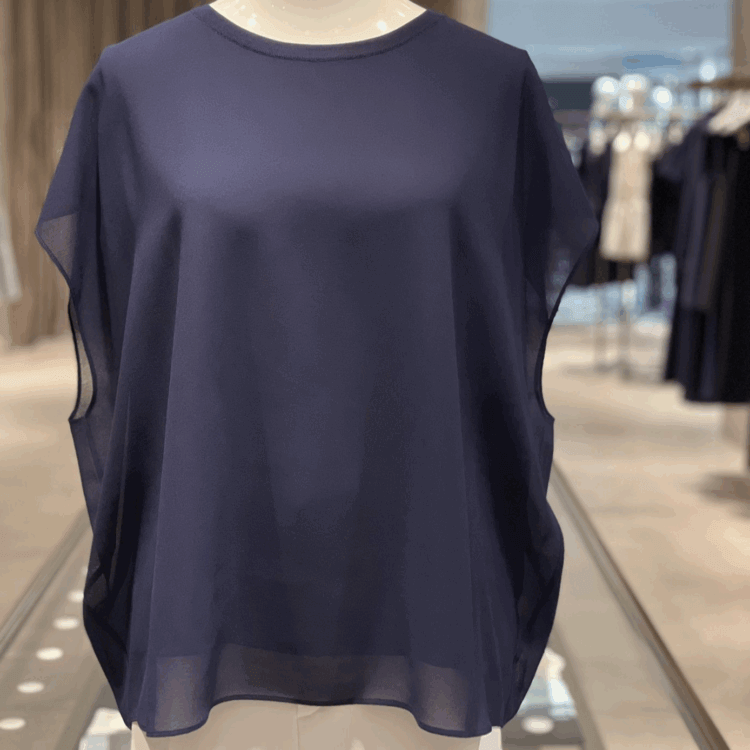 FEW ITEMS /＜ポンチハーフスリーブギャザーフリルデザインカットソー