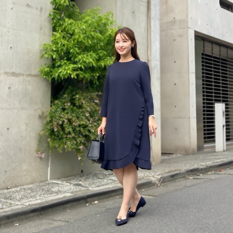 エムプルミエ M-premier リネンライクギャザー切替 ワンピース 36 リネンライクギャザー切替ワンピース | m-i-d | M-PREMIER(エム