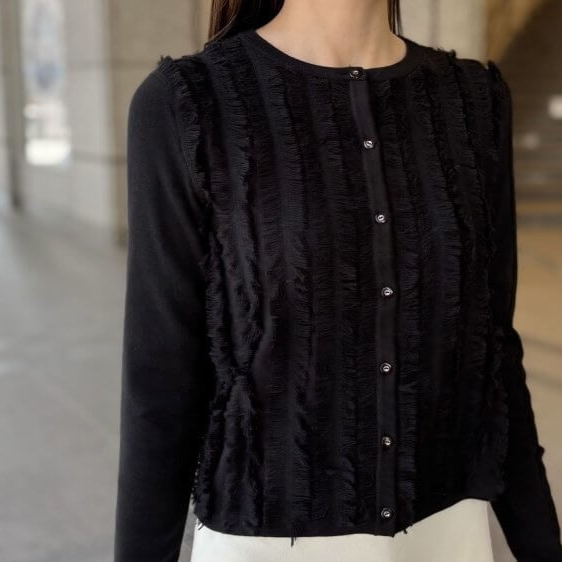 FEW ITEMS / ＜パールボタンノースリーブシャツワンピース＞のネイビー